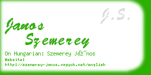 janos szemerey business card